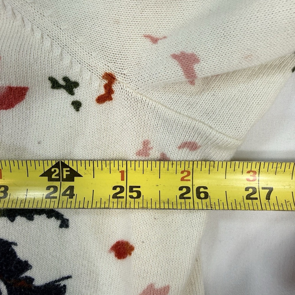 Lands' End Women's 3X Floral Button Front Cardigan Sweater Supima Cotton Cottage - Picture 7 of 9